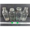 Image 1 : (2) Mason Jars & (2) Glass Milk Bottles