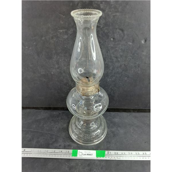 Vintage Glass Kerosene Lamp 18"