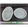 Image 1 : (2) PYREX Milk Glass Pie Dish & Divided Serving Dish