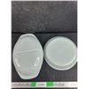 Image 2 : (2) PYREX Milk Glass Pie Dish & Divided Serving Dish
