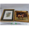 Image 1 : Framed Bird Picture 15" x 13", Framed Dressage Picture 14" x 12"