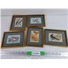 Image 1 : (5) Genning Loom Woven Framed Bird Pictures 7" x 6"