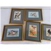 Image 2 : (5) Genning Loom Woven Framed Bird Pictures 7" x 6"