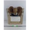 Image 1 : Elephant Framed Mirror 19" x 15", Cracked Mirror