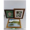 Image 1 : Framed Embroidery Art, Framed Floral Print & Framed Painting 16" x 12"