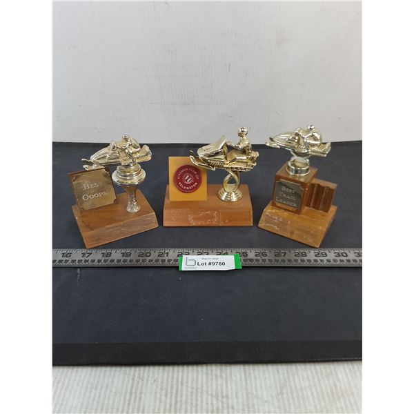 (3) Snowmobile Trophies (Best Oops, Best Trail Leader, Kelvington Club)