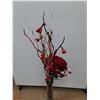 Image 2 : *Artificial Flowers & Floor Glass Vase 23", PICKUP ONLY