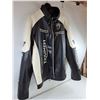 Image 7 : *Triumph Motorcycle Leather Jacket in Black and White-Size 2XL