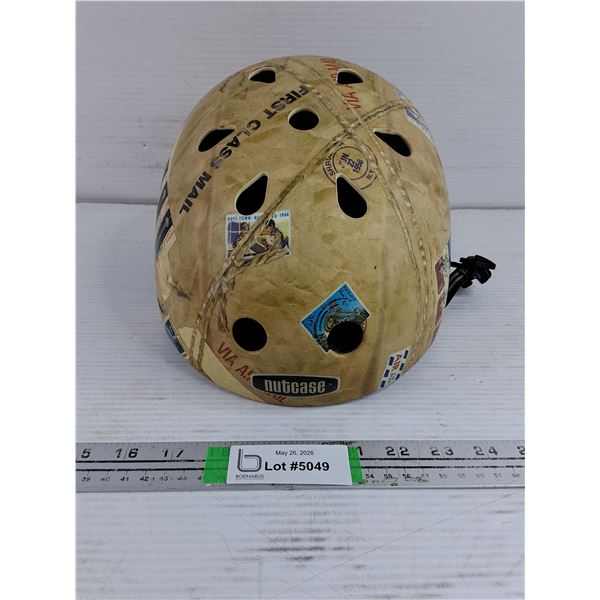 Nutcase Helmet Featuring a Custom "First Class Mail" Mail Stamp Design-Size L-XL