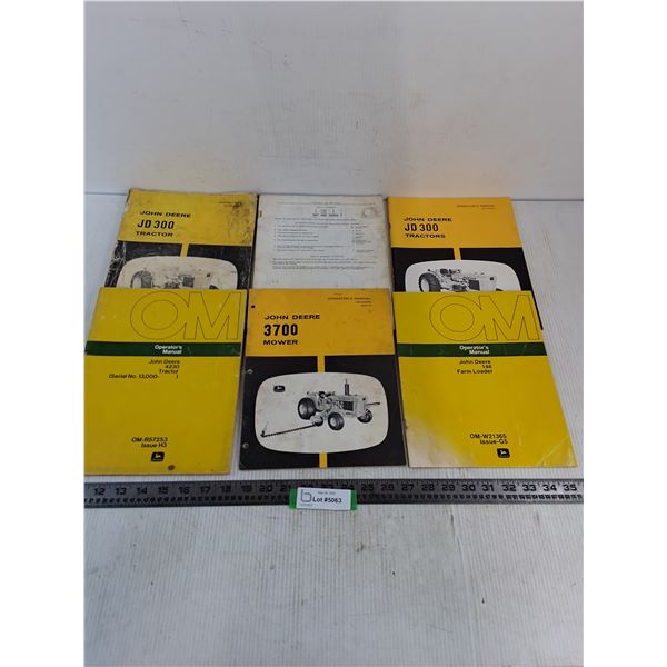 (6) John Deere Operator's Manuals