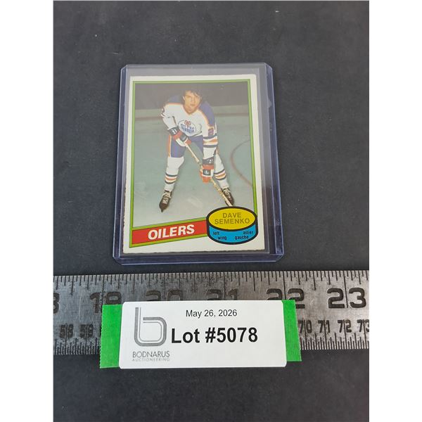 1980 OPC Dave Semenko NHL Edmonton Oilers Rookie Card - Unauthenticated