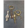 Image 2 : (4) Assorted Wrist Watches & Costume Jewelry Cuff Bracelets
