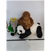 Image 1 : (3) Plush Toys (Babar, Panda, Monkey)