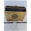 Image 1 : Vintage Textured Brass Covered Magazine Holder - 15x12x6"