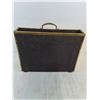 Image 2 : Vintage Textured Brass Covered Magazine Holder - 15x12x6"