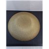 Image 2 : Ribbed Amber Glass Decorative Bowl, Belleek China Vase from England