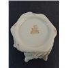 Image 3 : Ribbed Amber Glass Decorative Bowl, Belleek China Vase from England