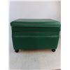 Image 3 : Faux Leather Rolling Ottoman w/ Storage - 23x17x16" - Pickup Only