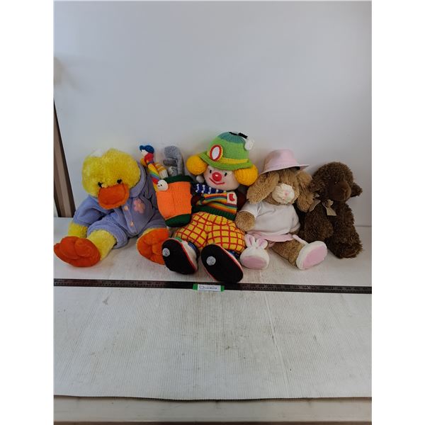 (4) Plush Toys (Duck, Golf Clown, Rabbit, Lamb)