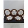 Image 2 : (5) W.L. George Wood Frame Decorative Plates (1 Cracked Frame)