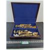 Image 1 : Vintage Hampton Stainless 65-Piece Gold-Plated Flatware w/Hardwood Case