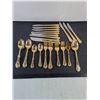 Image 4 : Vintage Hampton Stainless 65-Piece Gold-Plated Flatware w/Hardwood Case
