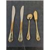 Image 7 : Vintage Hampton Stainless 65-Piece Gold-Plated Flatware w/Hardwood Case