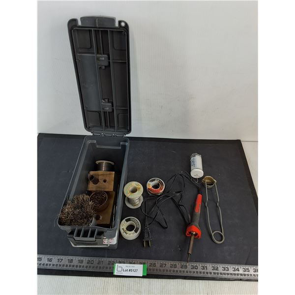 Solder Pencil Kit w/Solder - Some Pieces Affixed to Plastic Tote