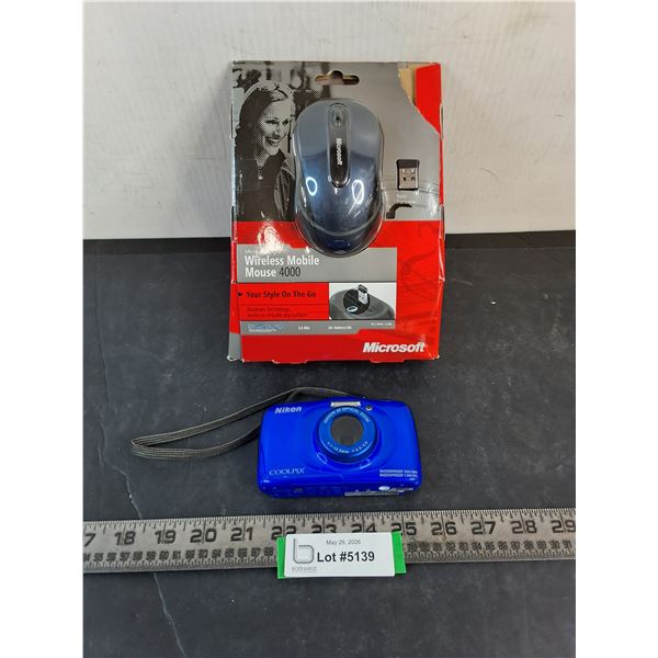 Nikon Coolpix Digital Waterproof Camera, NIB Microsoft Wireless Mouse