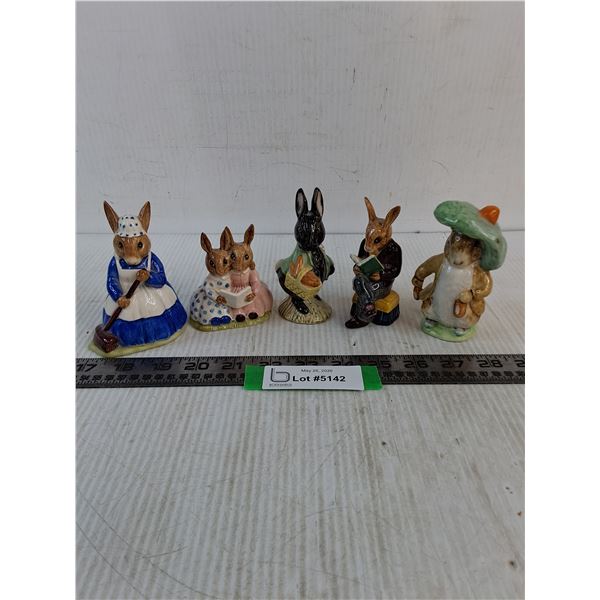 (5) Beatrix Potter & Bunnykins Porcelain Ornaments