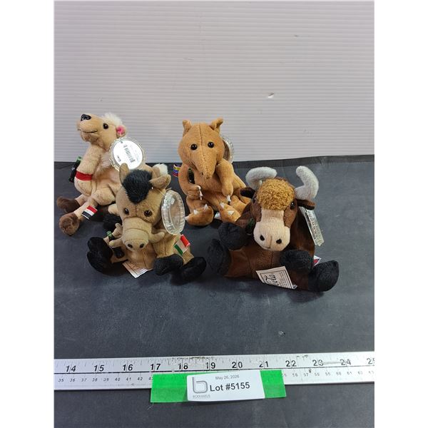 (4) Coca-Cola International Collection Stuffed Animal, Camel, Boar, Ox, Ardvark