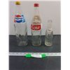 Image 1 : Glass Cola Bottles, 1 Litre Pepsi, 750ml Coke, 1960-1970 Swirl Pepsi