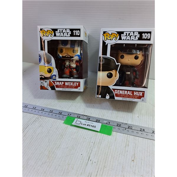 (2) Funko Pop Star Wars #110 Snap Wexley, #109 General Lux