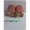 Image 1 : (2) Dusty Pink Wall Sconce Lamps - Tested