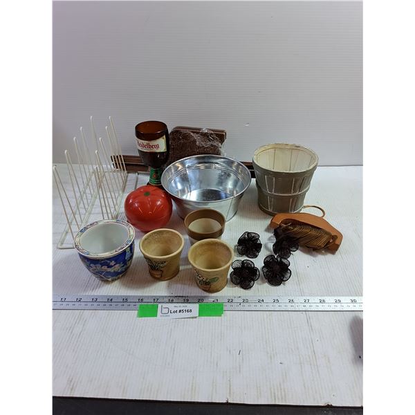 Misc. Household Items, Planters, Napkin Rings, Tie Hanger