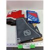 Image 1 : (3) Banners. (2 Hickey) New York Rangers, Anaheim Ducks, & Pilsner