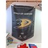Image 2 : (3) Banners. (2 Hickey) New York Rangers, Anaheim Ducks, & Pilsner