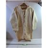 Image 1 : Cream Handknit, Women, Hooded Wool Sweater, some staining