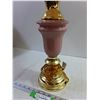 Image 2 : Table Lamp Dusty Rose Ceramic &  Metal w/ Fabric Shade 30"- Cannot Ship
