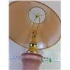Image 3 : Table Lamp Dusty Rose Ceramic &  Metal w/ Fabric Shade 30"- Cannot Ship