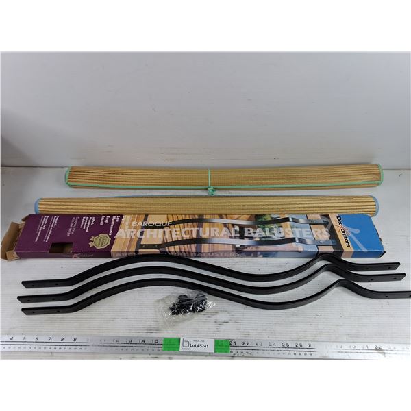 Straw Mats 57" x 33", (3) Architectural Balusters