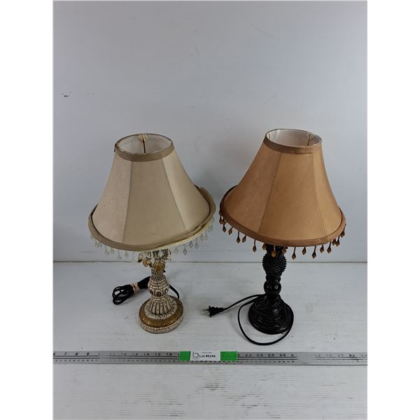(2)  Table Lamps 18", Powers On, As Is