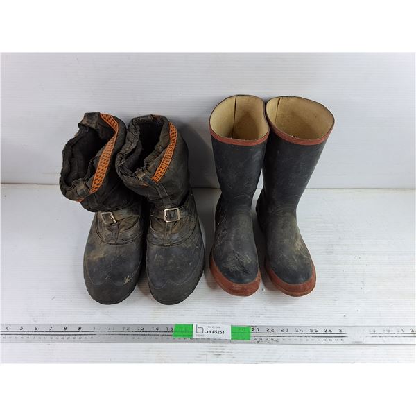 (2) Pairs of Rubber Boots - Size 10 & 8
