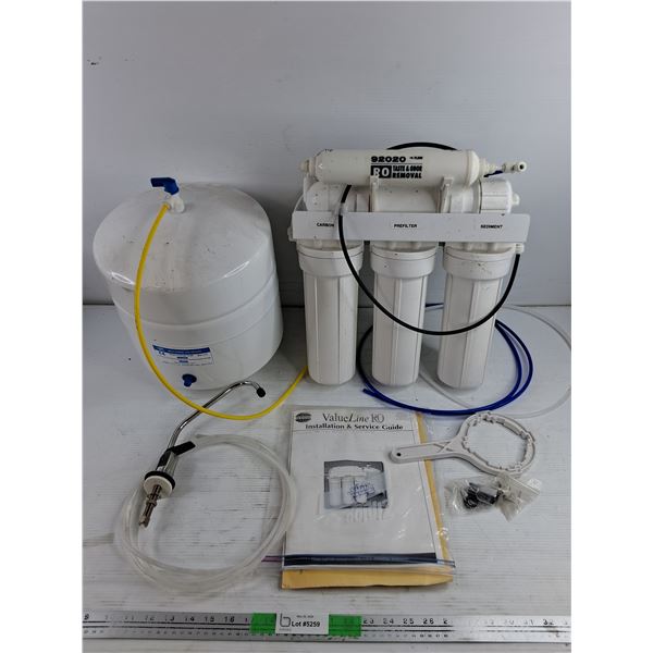 Reverse Osmosis Water Storage Tank, Value Line RO Water Filtration System & Misc, As Is