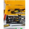 Image 3 : Cambril Plastic Tool Box, Sockets, Utility Knifes, Hammer, Pliers, Wire Brush, Misc