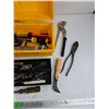Image 5 : Cambril Plastic Tool Box, Sockets, Utility Knifes, Hammer, Pliers, Wire Brush, Misc