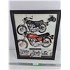 Image 1 : Framed Motorcycle Poster 22" x 18"