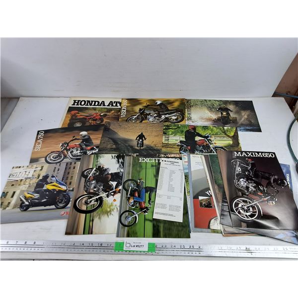 Assorted Motorcycle Brochures & 1986 Kawasaki Price List