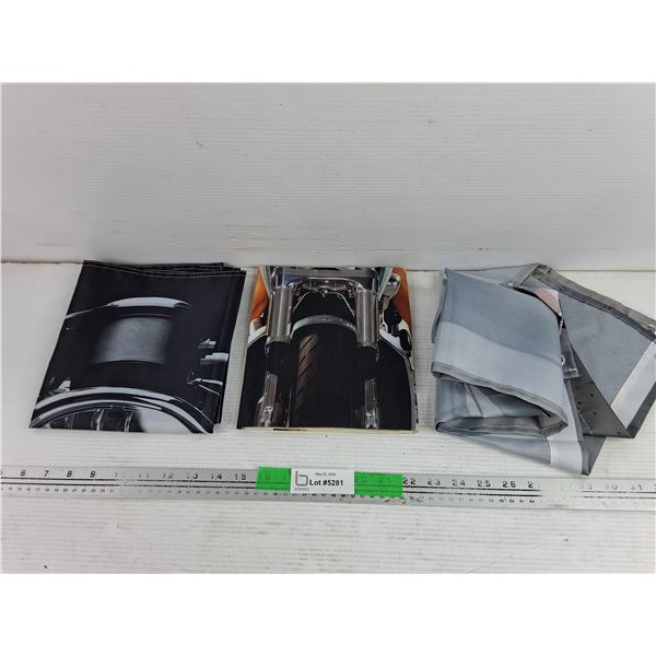 (3) Motorcycle Flags/Banners
