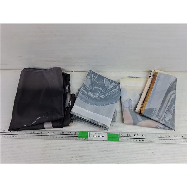(3) Motorcycle Flags/Banners